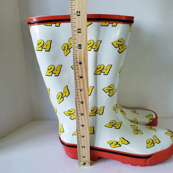 Nascar Racing #24  Yellow/Red/White Rain Boots,Size 6. - Picture 6 of 6